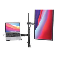 Manhattan TV & Monitor & Laptop Combo Mount, Desk, Full Motion, 1 screen, Screen Sizes: 10-27", Laptop up to 17", Black, Clamp Assembly, VESA 75x75 to 100x100mm, Max 8kg, Lifetime Warranty - Befestigungskit (Tischmontage)