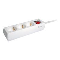 Equip Life - Version 1 - Steckdosenleiste - Wechselstrom 250 V - 3500 Watt - Eingabe, Eingang Typ F - Ausgangsanschlüsse: 3 (3 x Strom Typ F)