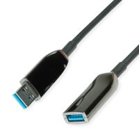 ROLINE 12.04.1076, 15 m, USB A, USB A, USB 3.2 Gen 1 (3.1 Gen 1), 5 Gbit/s, Schwarz