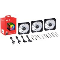 XPG VENTO 120 ARGB PWM (3er-Packung) Schwarz, Ventilator, 12 cm, 300 RPM, 1650 RPM, Schwarz