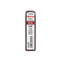 rOtring Tikky - Bleistiftmine - Hi-Polymer - HB - 0.5 mm - fein (Packung mit 12)