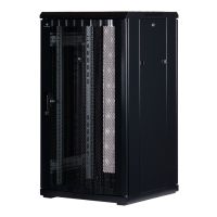 Rockstable 22 HE 19" Serverschrank mit Gitternetztür, Freistehendes Gestell, 22U, 800 kg, Sperrschloss, Ablageschienen, Verstellbare Füße