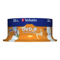 Verbatim 25 x DVD-R - 4.7 GB 16x - breite bedruckbare Fläche für Fotos