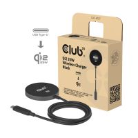 Club 3D Ladegerät Qi2 25 W kabellos BK Qi 2.2 MagSafe-kompatibles magnetisches Pad