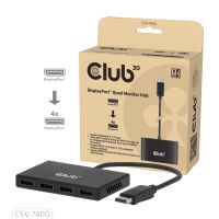 Club 3D Quad DisplayPort™ Hub – 4 x 4K Resolution @ 30Hz, MST Support, DisplayPort, 4x DisplayPort, 1 g, 40 g, 5 g, 200 g