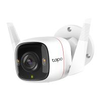 TP-LINK Tapo Outdoor WLAN-Sicherheitskamera, IP-Sicherheitskamera, Innen & Außen, Kabellos, Wand, Weiß, Patrone (Form)