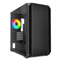 Sharkoon MK2 RGB, Micro Tower, PC, Schwarz, micro ATX, Mini-ITX, Multi, Taschenlüfter