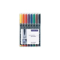 STAEDTLER Lumocolor 318 - Filzstift - permanent - für Overhead-Projektor-Folien - gemischte Farben - 0.6 mm - fein (Packung mit 8)