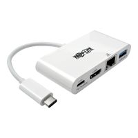 Eaton Tripp Lite Series USB C to HDMI Multiport Video Adapter Converter w/ USB-A Hub, USB-C PD Charging, Gigabit Ethernet Port, Thunderbolt 3 Compatible USB Type C to HDMI, USB Type-C