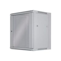 Intellinet Network Cabinet, Wall Mount (Standard), 12U, Usable Depth 260mm/Width 510mm, Grey, Flatpack, Max 60kg, Metal & Glass Door, Back Panel, Removeable Sides, Suitable also for use on desk or floor, 19",Parts for wall install (eg screws/rawl plugs)