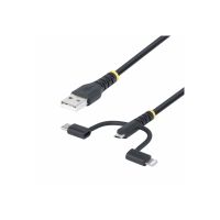 StarTech.com 3.3ft USB Multi Charging Cable, Lightning/Micro-USB/Type-C