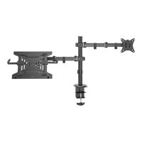 LogiLink Befestigungskit (Montage) - einstellbarer Doppelarm - für 2 LCD-Displays oder LCD-Display und Notebook - Schwarz - Bildschirmgröße: 43.2-81.3 cm (monitor)