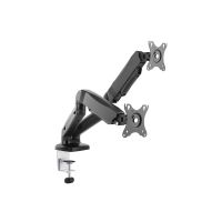 Equip 650121 17”–32” Voll beweglicher Zweifach-Gasfeder-Monitor/LCD-Tischhalter, Klemme, 16 kg, 33 cm (13"), 68,6 cm (27"), 100 x 100 mm, Schwarz