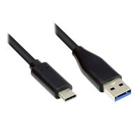 Exsys EX-K1584-0.5, 0,5 m, USB A, USB C, USB 3.2 Gen 1 (3.1 Gen 1), 5 Gbit/s, Schwarz