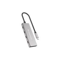 Conceptronic HUBBIES16G, USB 3.2 Gen 2 (3.1 Gen 2) Type-C, USB 3.2 Gen 2 (3.1 Gen 2) Type-C, 10000 Mbit/s, Grau, Aluminium, 100 W