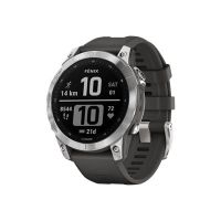 Garmin fenix 7 - 47 mm - silber - Sportuhr mit Band - Silikon - Graphit - Handgelenkgröße: 125-208 mm - Anzeige 3.302 cm (1.3")