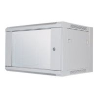 Intellinet Network Cabinet, Wall Mount (Standard), 6U, Usable Depth 260mm/Width 510mm, Grey, Flatpack, Max 60kg, Metal & Glass Door, Back Panel, Removeable Sides, Suitable also for use on desk or floor, 19", Parts for wall install (eg screws/rawl plugs)