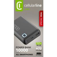 Cellularline 8018080485886, 10000 mAh, Lithium-Ion (Li-Ion), Schwarz