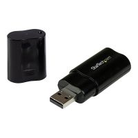 StarTech.com USB Sound Card - 3.5mm Audio Adapter - External Sound Card - Black - External Sound Card (ICUSBAUDIOB)
