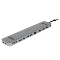 ALLNET PSUC2501, USB 3.2 Gen 1 (3.1 Gen 1) Type-C, 100 W, Grau, MicroSD (TransFlash), SD, 3.5mm, DisplayPort, HDMI, RJ-45, USB 3.2 Gen 1 (3.1 Gen 1) Type-A, USB 3.2 Gen 1 (3.1 Gen 1) Type-C, USB