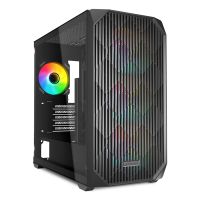 Sharkoon MK3 RGB, Micro Tower, PC, Schwarz, micro ATX, Mini-ITX, Multi, Taschenlüfter
