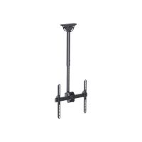 Techly Befestigungskit (Deckenmontage, Montageklammer, Teleskopstange) - für Flachbildschirm - Stahl - Schwarz - Bildschirmgröße: 81.3-139.7 cm (32"-55")
