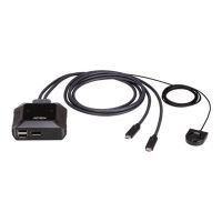 ATEN US3312 - KVM-/Audio-/USB-Switch - 4K, DisplayPort, USB-C Kabel, mit entferntem Portwähler
