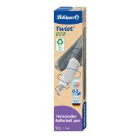Pelikan Twist eco Tintenroller für Rechts- und Linkshänder, grey, Faltschachtel, Stick Pen, Grau, Blau, Recycelbarer Kunststoff, 0,3 mm, Beidhändig