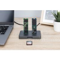 DIGITUS M.2 NVMe + M.2 SATA SSD Docking Station mit SD-Express Kartenleser, USB-C