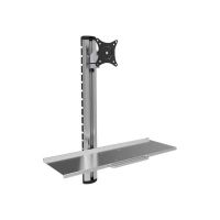 Techly ICA-PLW 01 - Befestigungskit (Wandmontage, VESA-Adapter, Tastatur / Maus Regal) - für Monitor / Tastatur - Aluminium, Stahl - Silber - Bildschirmgröße: 38.1-68.6 cm (15"-27")