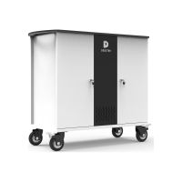 DEQSTER Hybrid - Wagen (nur Laden) - für 32 Notebooks / Chromebooks / Tablets - verriegelbar - FSC-Holz, Aluminium - weiß - Bildschirmgröße: bis zu 39,6 cm (bis zu 15,6 Zoll)