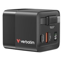 Verbatim GaN Charger 65W, Drinnen, AC, 20 V, 0,8 m, Schwarz