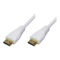 Techly Highspeed - HDMI-Kabel mit Ethernet - HDMI männlich zu HDMI männlich - 5 m - weiß - bi-direktional, unterstützt 4K 24 Hz (4096 x 2160)