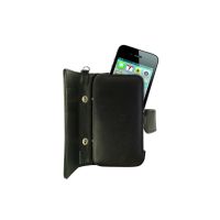 Inter-Tech PI-10464, Geldbörsenhülle, Apple, iPhone 4, 8,89 cm (3.5 Zoll), Schwarz