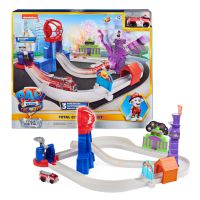 Spin Master PAW Patrol True Metal Total City Rescue Spielset aus dem Kinofilm mit 3 Rettungsaktionen, ab 3 Jahren, kompatibel mit 1:55 Fahrzeugen, Fahrzeug- & Schienen-Set, 3 Jahr(e), Mehrfarbig