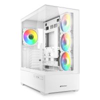 Sharkoon AK6 RGB, PC, Weiß, ATX, micro ATX, Mini-ATX, Gehärtetes Glas, Multi, 17 cm