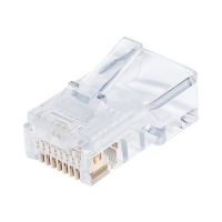 Intellinet RJ45 Modular Plugs Pro Line, Cat5e, UTP, 3-prong, for solid wire, 50 µ gold-plated contacts, 100 pack - Netzwerkanschluss - RJ-45 (M)