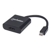 Manhattan Aktiver Mini-DisplayPort auf HDMI-Adapter, Mini-DisplayPort-Stecker auf HDMI-Buchse, 4K@60Hz, schwarz, Polybagverpackung