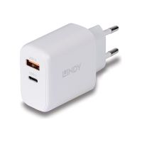Lindy Netzteil - GaN - 65 Watt - 3 A - PD/PPS, PD 3.0 - 2 Ausgabeanschlussstellen (24 pin USB-C, USB)