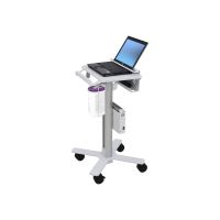 Ergotron Wagen - leichtes Design - für Notebook / Barcode-Scanner - medizinisch - Stahl - weiß, Aluminium - Bildschirmgröße: bis zu 43,2 cm (bis zu 17")