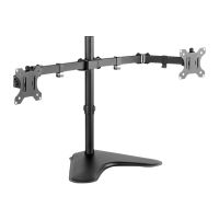 V7 DS2FSD-2E - Befestigungskit - einstellbarer Arm - für 2 LCD-Displays - Kunststoff, Aluminium, Stahl - Schwarz - Bildschirmgröße: 33-81.3 cm (13"-32")