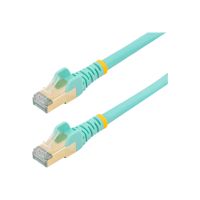 StarTech.com 7.5m CAT6A Ethernet Cable, 10 Gigabit Shielded Snagless RJ45 100W PoE Patch Cord, CAT 6A 10GbE STP Network Cable w/Strain Relief, Aqua, UL Certified Wiring/TIA - Category 6A - 26AWG (6ASPAT750CMAQ)