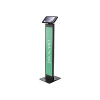 Compulocks Galaxy Tab A9 Apex Enclosure Brandable Floor Stand Black - Aufstellung - für Tablett - Branding-fähig - verriegelbar - Metallrahmen - Schwarz - Bildschirmgröße: 22.1 cm (8.7")