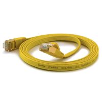 WANTEC Flaches CAT6A FTP Patchkabel, 1,5 m, Cat6a, F/UTP (FTP), RJ-45, RJ-45, Gelb