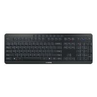 Cherry Stream keyboard ultimate, Verkabelt & Kabellos, USB + RF Wireless + Bluetooth, Scherenschalter, QWERTY, LED, Schwarz