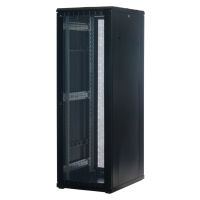 Rockstable 37 HE 19" Serverschrank mit Gitternetztüren, Freistehendes Gestell, 37U, 800 kg, Sperrschloss, Ablageschienen, Verstellbare Füße