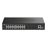D-Link 20-Port Smart Managed Gigabit Stack Switch 4x 10G, Managed, L2, Gigabit Ethernet (10/100/1000), Vollduplex, Rack-Einbau