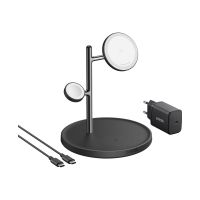 Anker Innovations Anker MagGo - Induktive Ladematte - 3-in-1 + AC-Netzteil - 25 Watt - 3 Ausgabeanschlussstellen (kabelloses Laden)