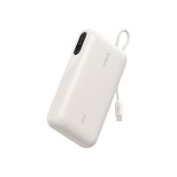 Belkin BoostCharge - Powerbank - mit integriertem Kabel und Display - 20000 mAh - 45 watt - Fast Charge - 3 Ausgabeanschlussstellen (2 x USB-C, USB)