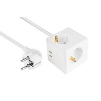 kabelmeister SW01-W020, 2 m, Drinnen, Type E/F, Type EF (CEE 7/7), Abgewinkelt, Weiß
